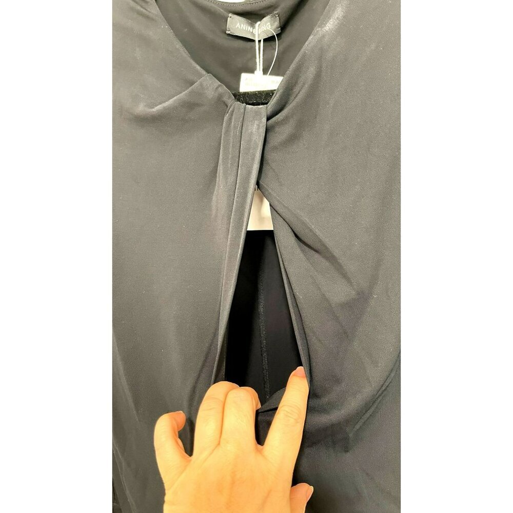 Anine Bing $250 Amaya Black Cutout Long Sleeve Top Medium NWT - Picture 6 of 8